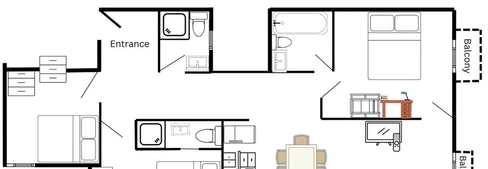 Exceptionnel 3 Chambres Balcon Carr d or A3b129