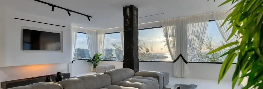 Mykonos Town Black Villa with Cave Heated Pool