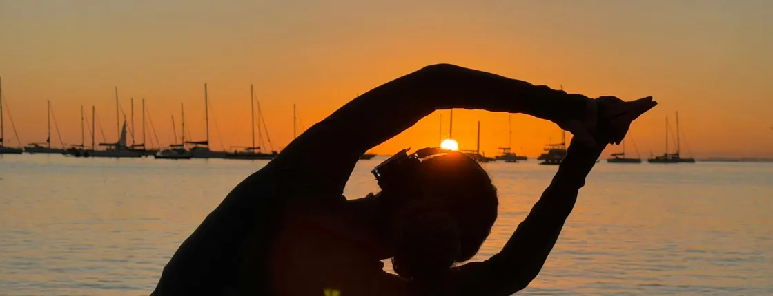 Sunrise silent yoga in Corralejo