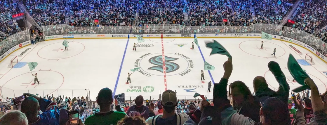 Seattle Kraken ice hockey game ticket at Climate Pledge Arena