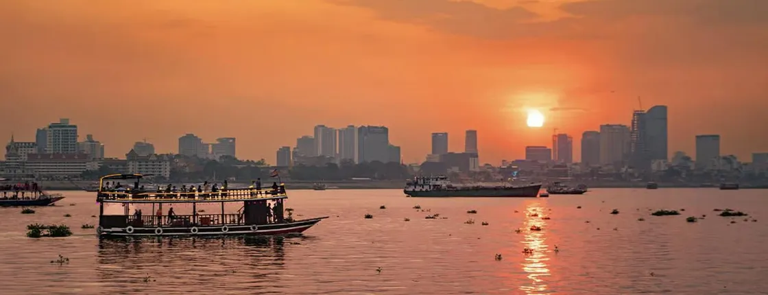Silk Island sunset cruise Vespa tour in Phnom Penh
