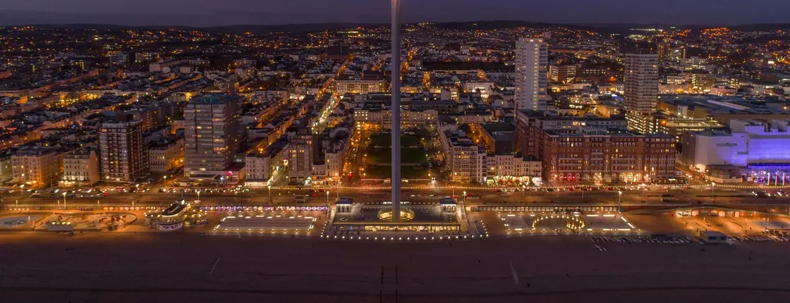 Brighton i360 city lights flight with welcome drink