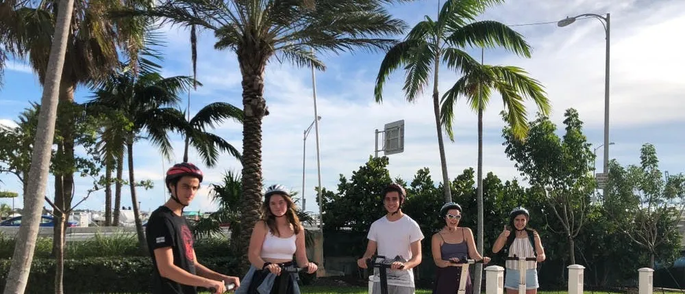 Biscayne Bay boat and self-balancing scooter tour