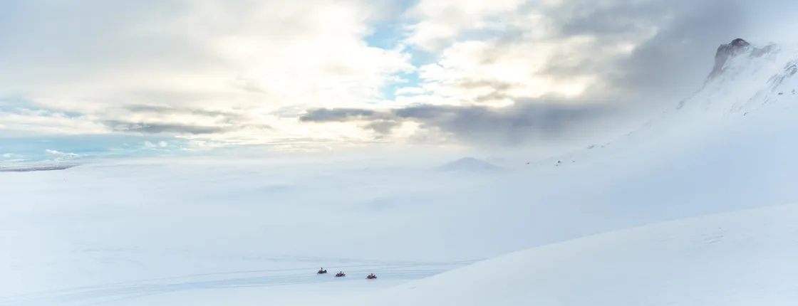 Langjökull glacier and ice tunnel snowmobile tour