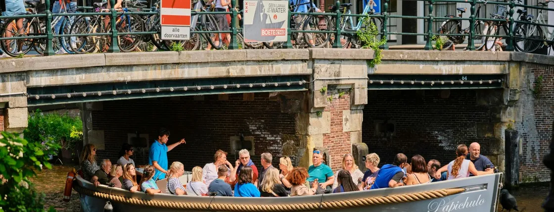 Open boat canal cruise from Anne Frank House in Amsterdam