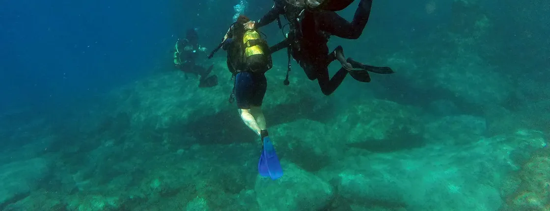Kusadasi open-water scuba diving in the sea