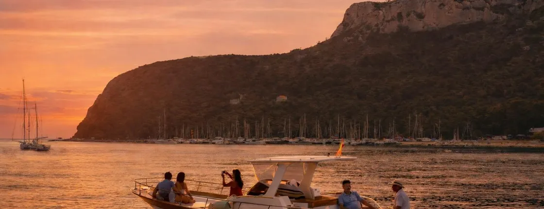 Cagliari sunset boat tour with swim stop and aperitif