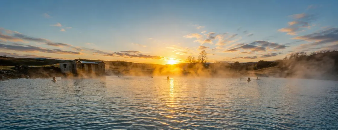 Secret Lagoon Hot Spring entry with Reykjavik audio tour and 1GB eSIM