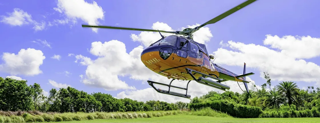 Underwater Waterfall helicopter flight from South Helipad Bel Ombre