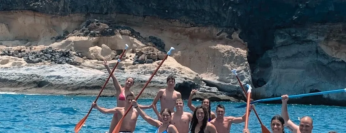 Stand-up paddle-boarding tour around Caleta’s beaches, in Tenerife