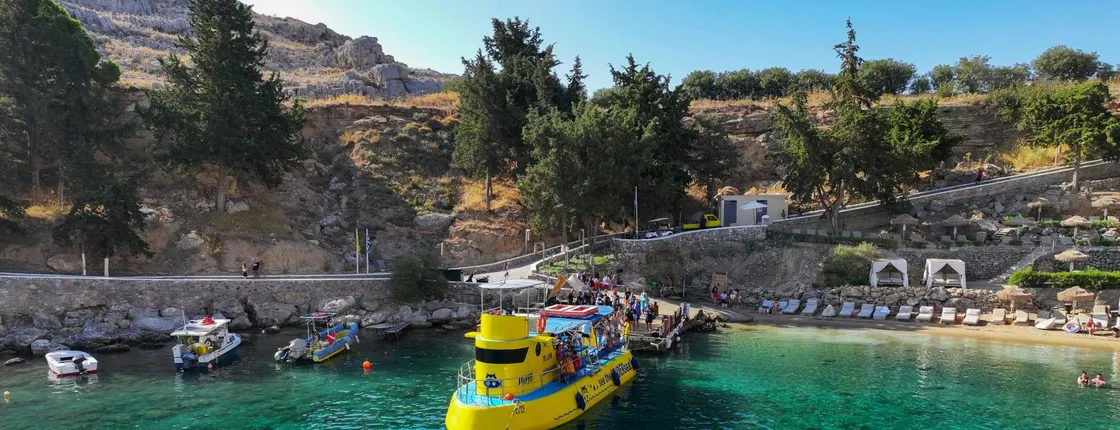 Two-hour Submarine tour of Lindos and Swim at Navarone's bay