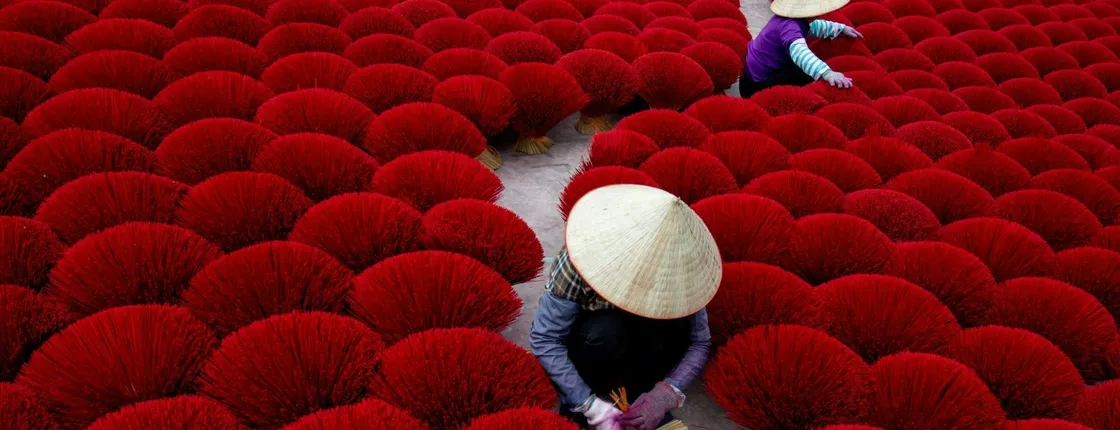 Handmade incense-making activity in local village from Hanoi