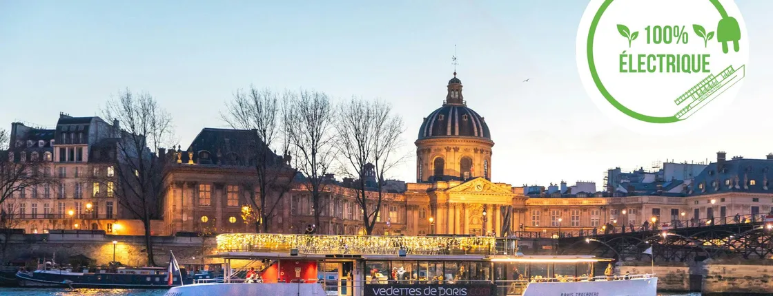 Evening cruise on the Seine river with an aperitif
