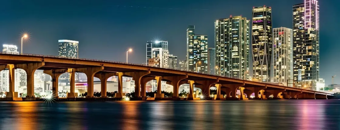 Miami night skyline cruise with premium open bar and views