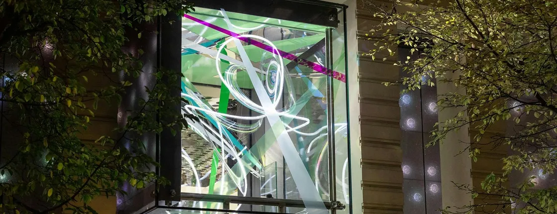 Self-guided tour at a historic crystal art store with a crystal gift