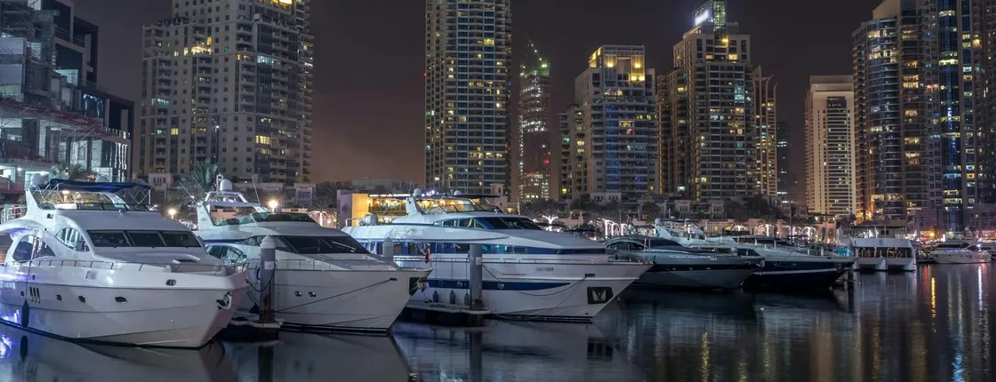 Dubai coastline by night 2-hour yacht cruise