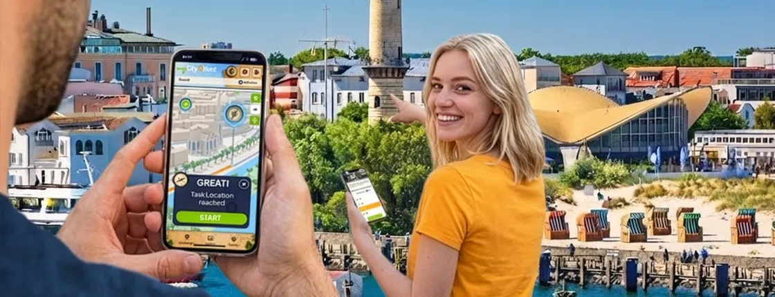 Self-guided digital scavenger hunt in Warnemünde