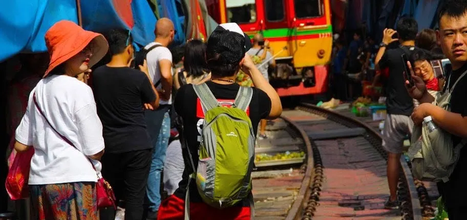 Railway market, floating market, salt farm and cycling tour from Pranburi