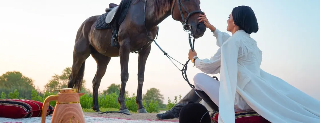 Arabian horse riding experience with live BBQ in Bedouin village