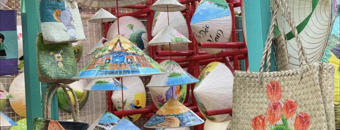 Nón Lá conical hat painting workshop in Ho Chi Minh City