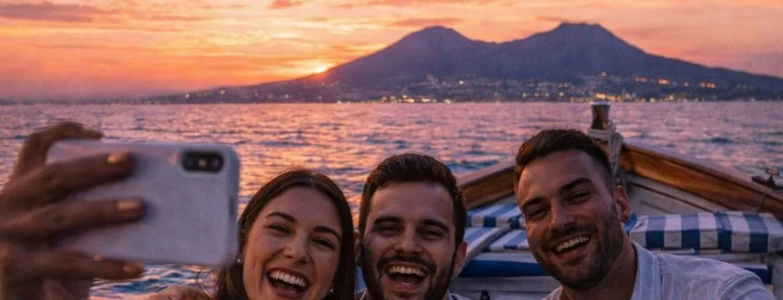 Naples sunset boat tour with aperitivo from Portici