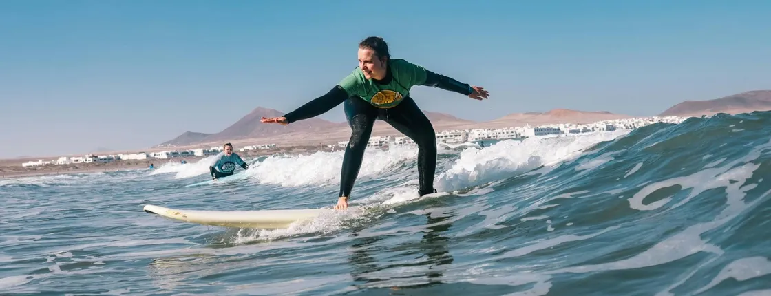 Surfing experience at Famara Beach in Lanzarote