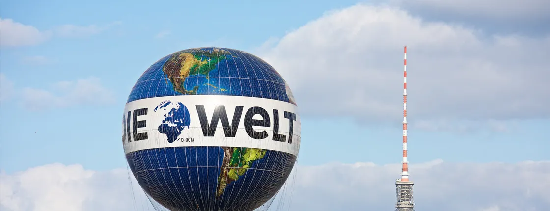 Ascent with the WELT Ballon at Checkpoint Charlie
