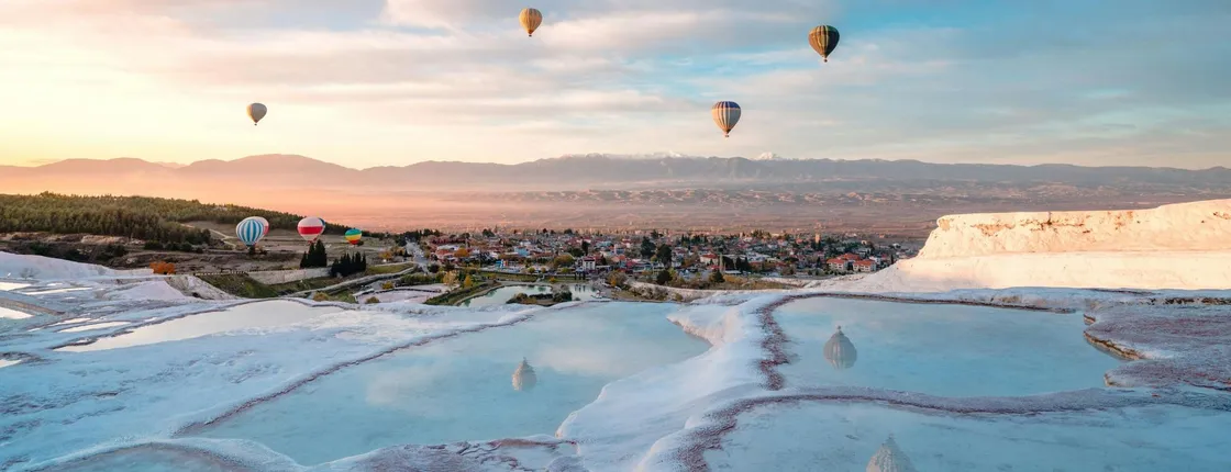 Pamukkale sunrise hot air balloon experience and Hierapolis visit from Antalya