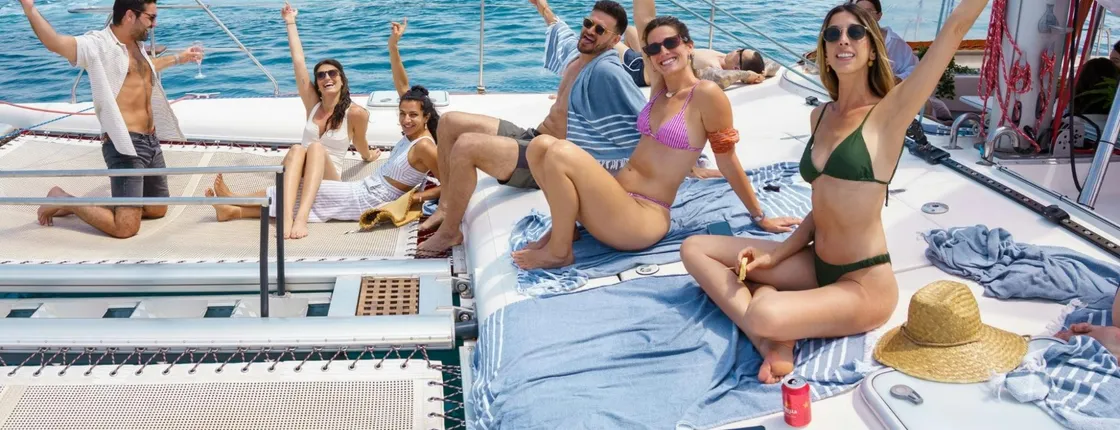 Cambrils catamaran cruise with BBQ lunch and drinks