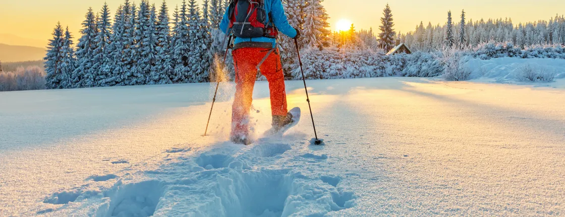 Snowshoe winter hike near Stockholm