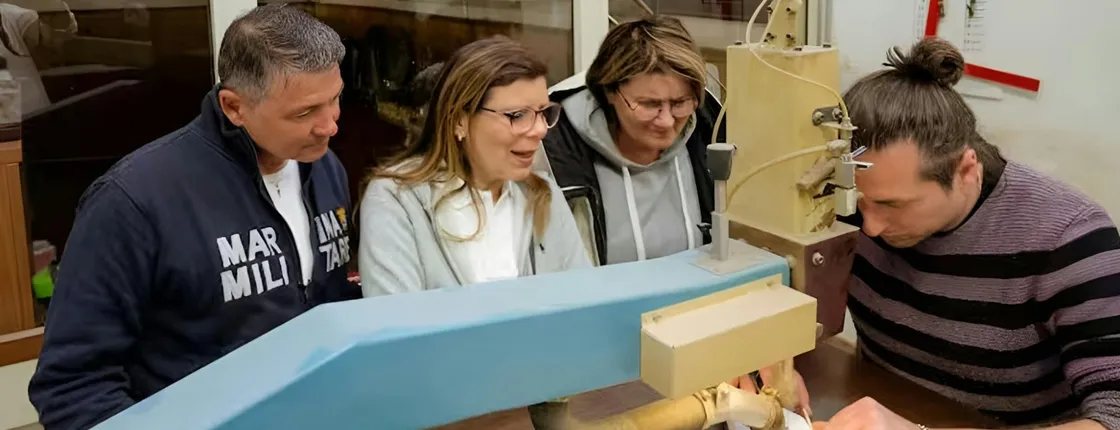 Sorrentine inlaid wood crafting workshop with artisans