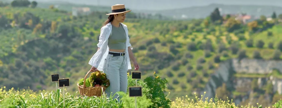 Organic farm guided tour with salad-making experience