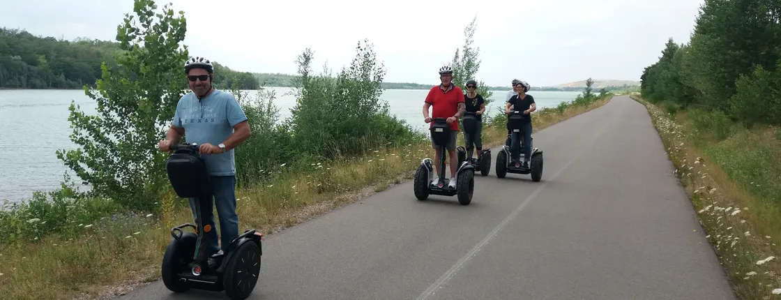 Self-balancing scooter tour around Lake Störmthal