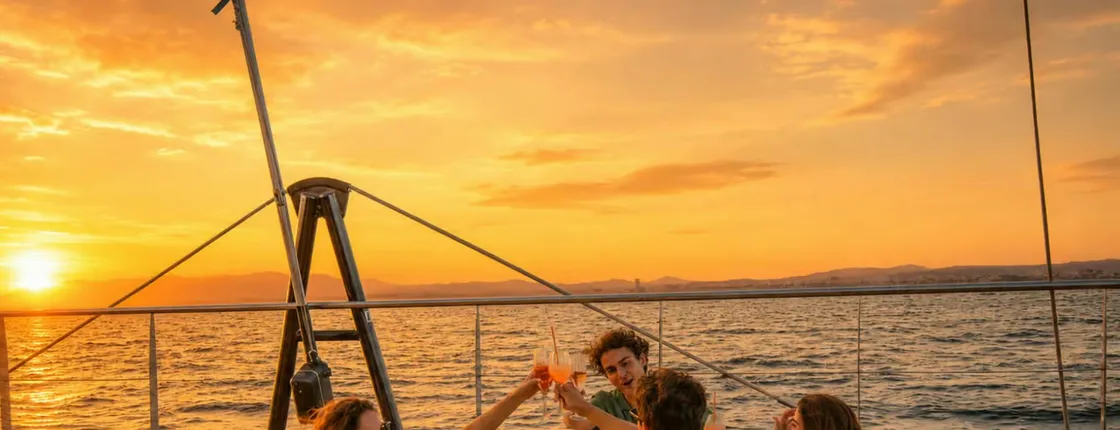 Palma Bay premium catamaran with dinner, swim and optional VIP area