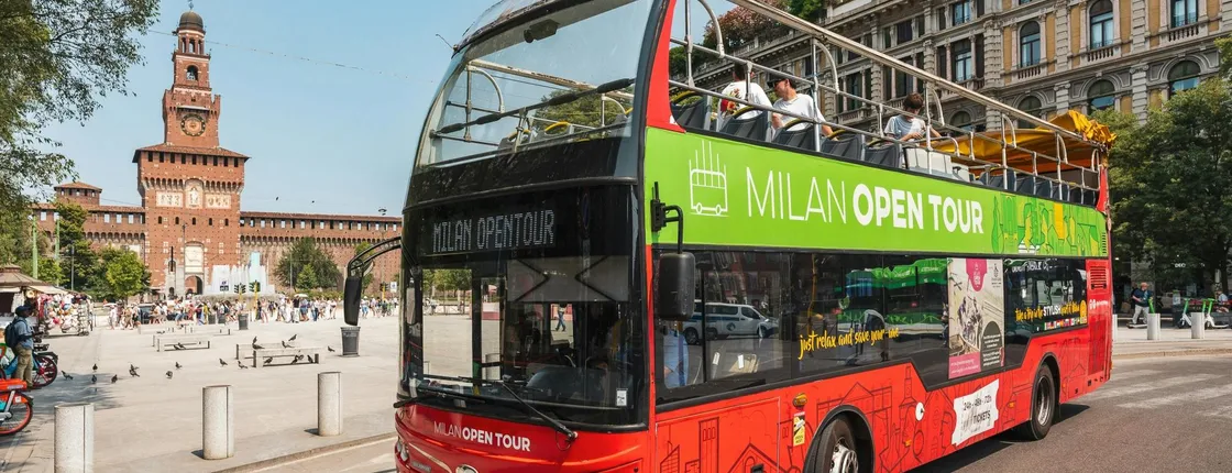 Milan open top hop-on hop-off bus tour 72 hours