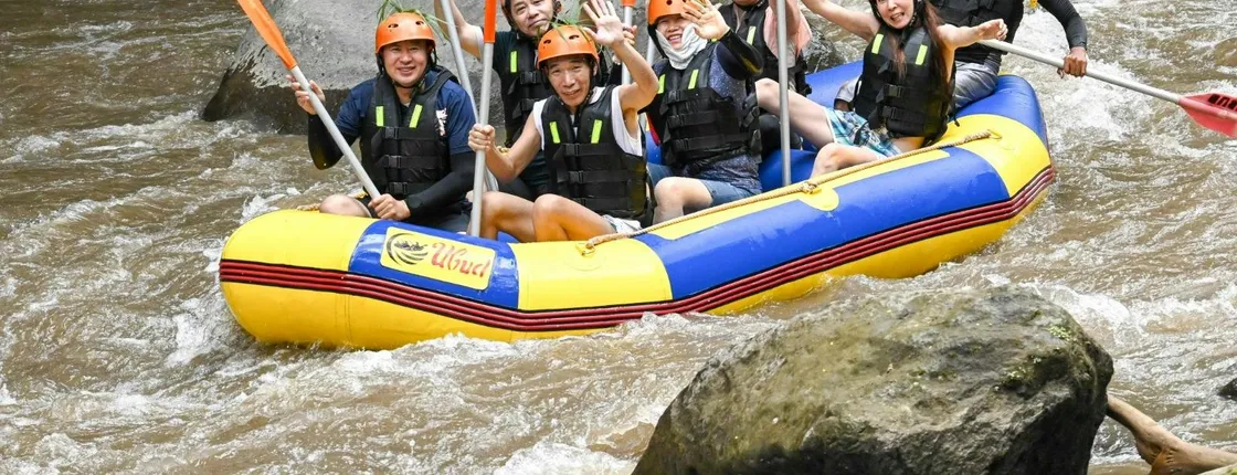 Ubud Ayung river rafting with Bantuan Temple visit
