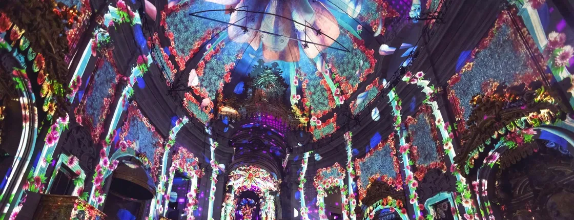 Spiritus light and sound show at Clérigos Church in Porto