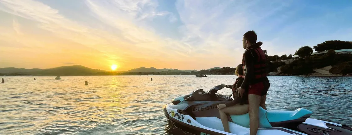 Exclusive jet ski adventure at sunset in Mallorca