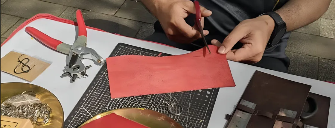 Handmade leather notebook making workshop in Saigon