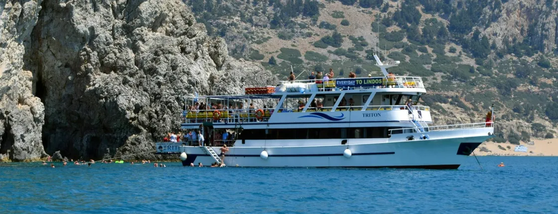 Boat Trip to Lindos with Swim Stops from Rhodes with optional transfers