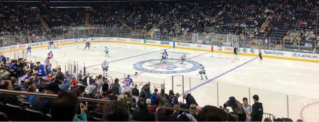 New York Rangers ice hockey game ticket at Madison Square Garden