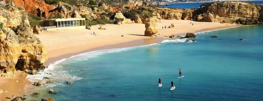 Stand-up paddle caves tour in Albufeira