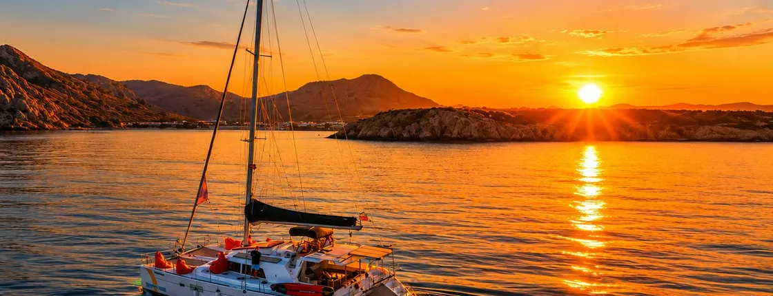Kolymbia catamaran sunset cruise with unlimited drinks