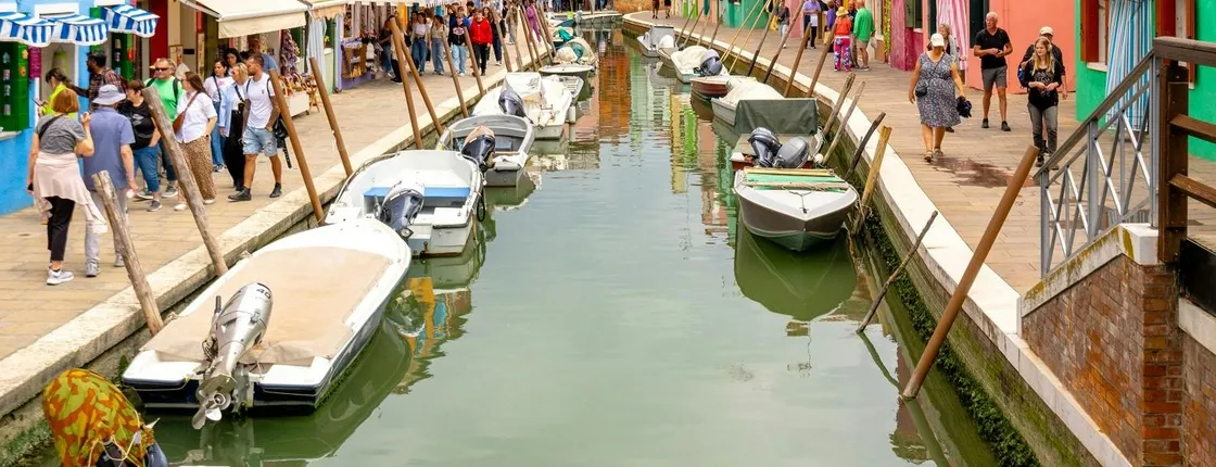 Full-day boat trip to Murano and Burano islands with scenic views