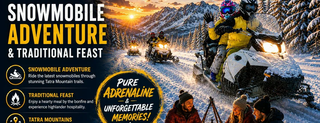 Snowmobile or quad tour and bonfire with transfer from Zakopane