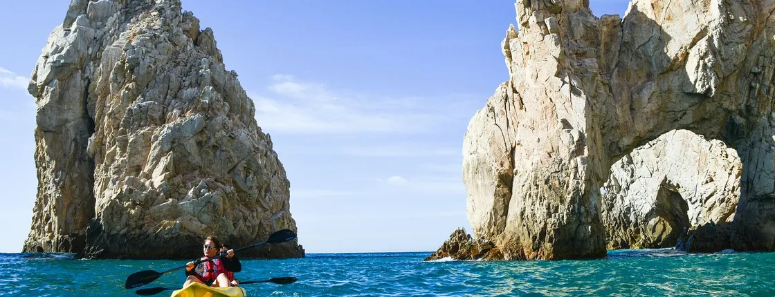 The Arch and Lover's beach 3-hour kayak and snorkeling tour