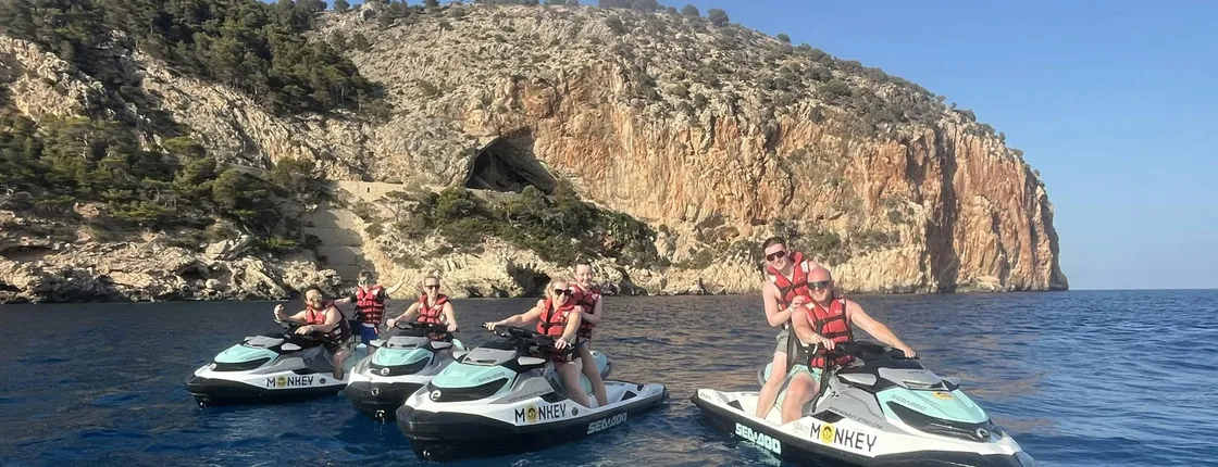 Jet ski adventure from Cala Bona to the Caves of Artà