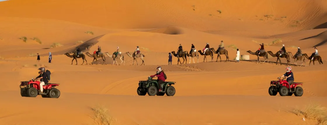 Quad biking and camel trekking in the Agafay Desert