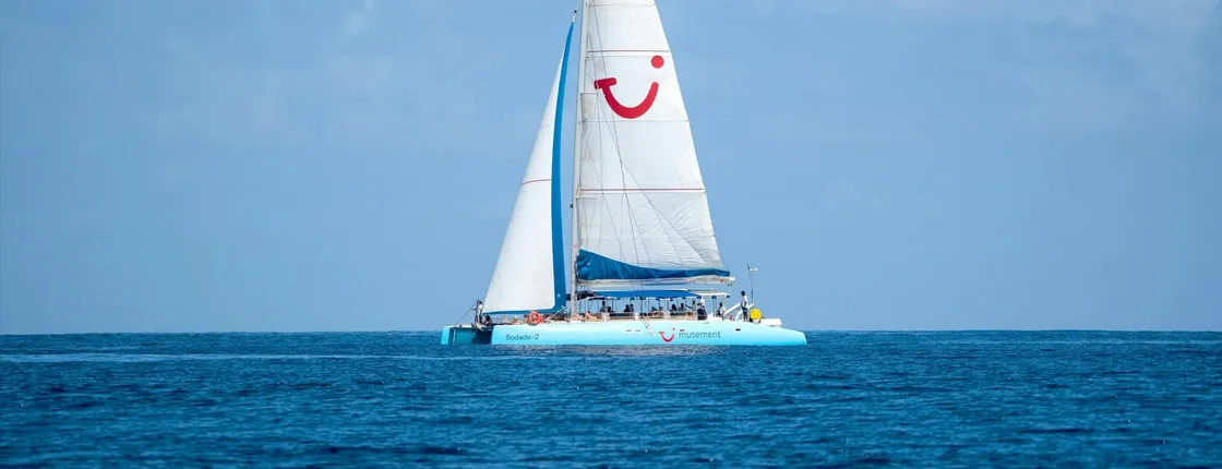 Kos catamaran cruise with swim stops, lunch and optional transfer