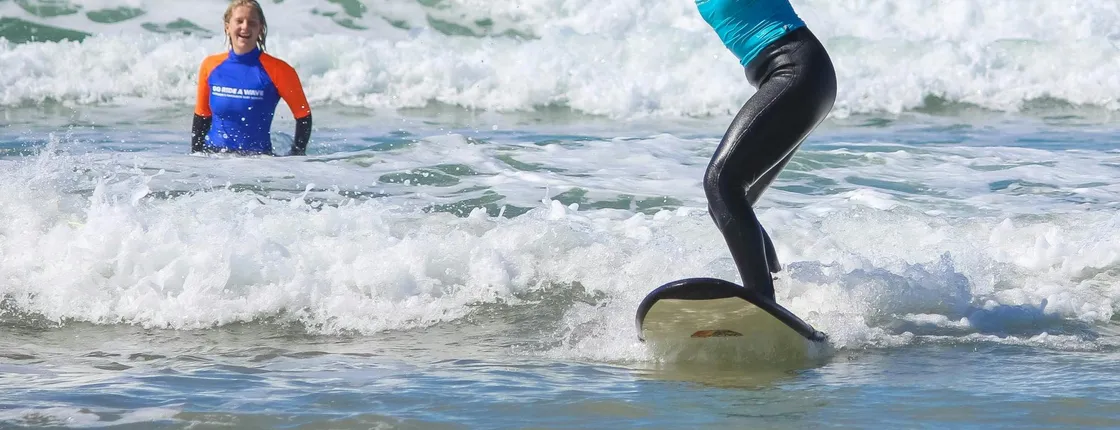 Surfing lesson for beginners at Torquay beach